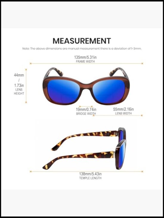 Polarized Bi-Focal Reading Sunglasses Butterfly Frame Lightweight